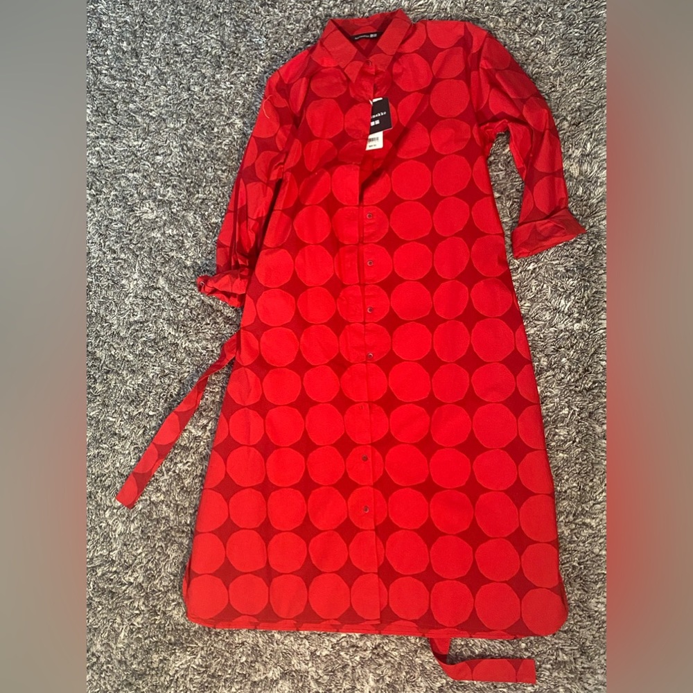 Marimekko Red Long button up dress